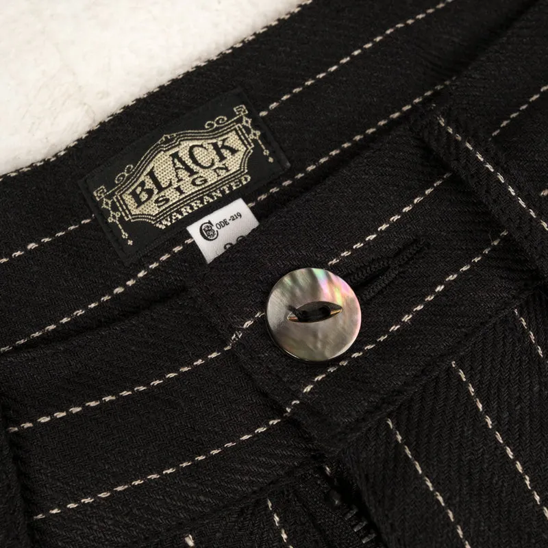 GIGORO Adjustable Waist Trousers Rain Stripe Black