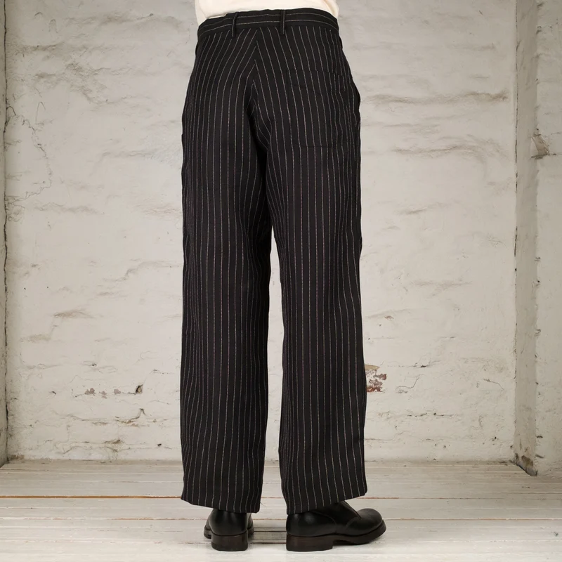 GIGORO Adjustable Waist Trousers Rain Stripe Black
