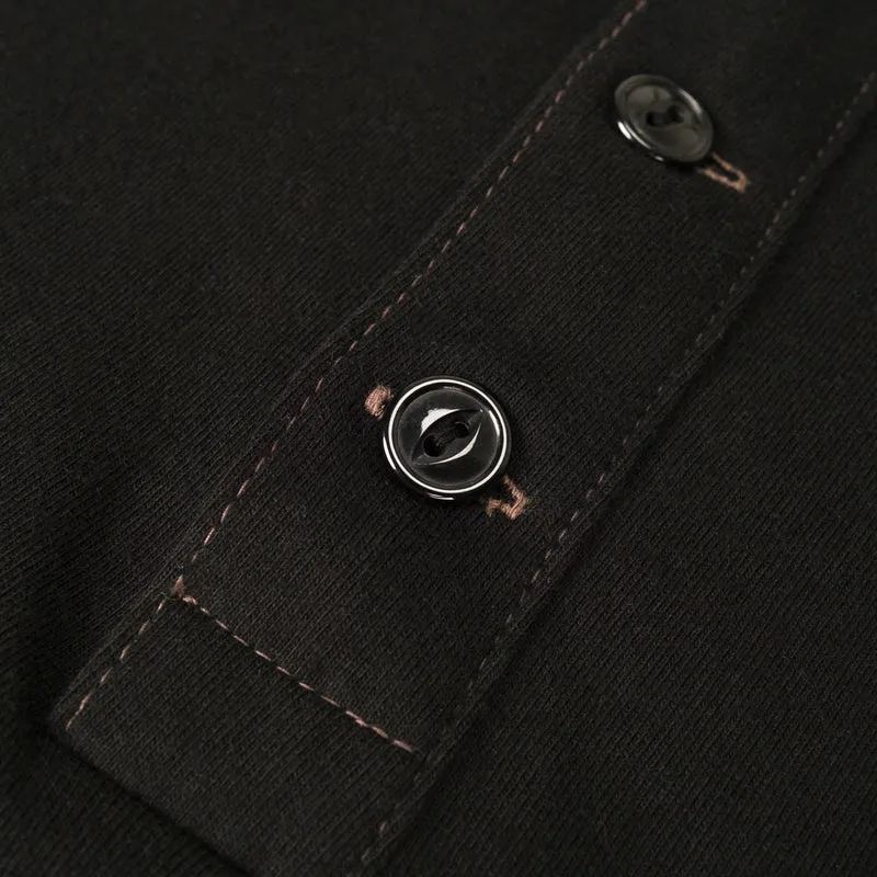Henley Neck Pack T-Shirt Schwarz