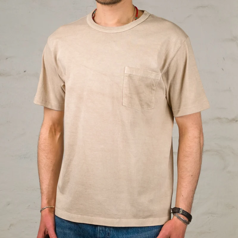 Pigment Dye Pocket T-Shirt Beige