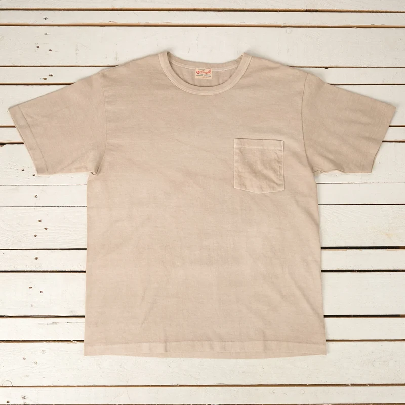 Pigment Dye Pocket T-Shirt Beige