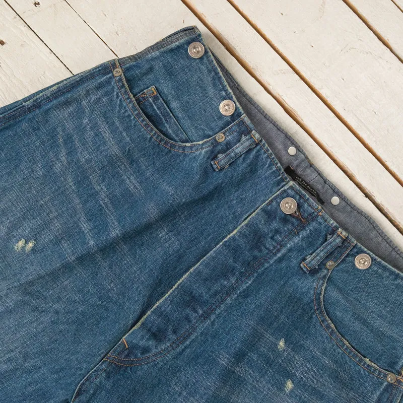 Beltless Waist Jeans Trousers "990" Scar Face & Paint