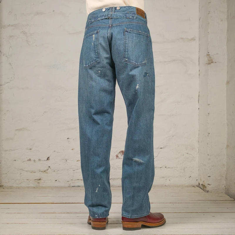 Beltless Waist Jeans Trousers "990" Scar Face & Paint