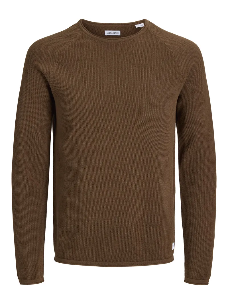 JJEHILL KNIT CREW NECK NOOS, Cocoa