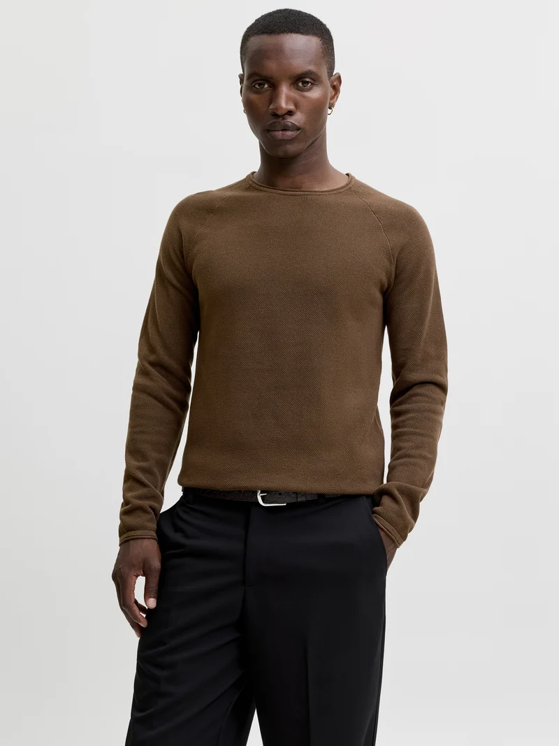 JJEHILL KNIT CREW NECK NOOS, Cocoa