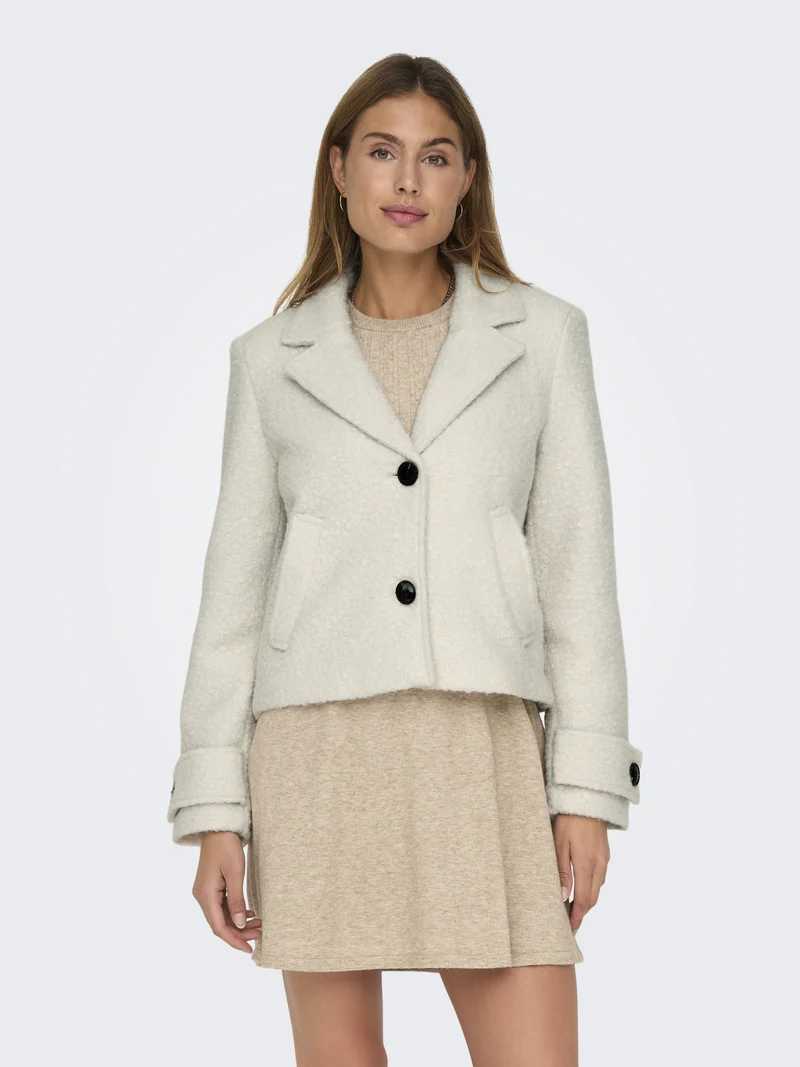 ONLVALERIA BOUCLE SHORT COAT OTW, Pumice Stone