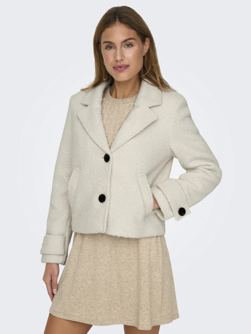 ONLVALERIA BOUCLE SHORT COAT OTW, Pumice Stone