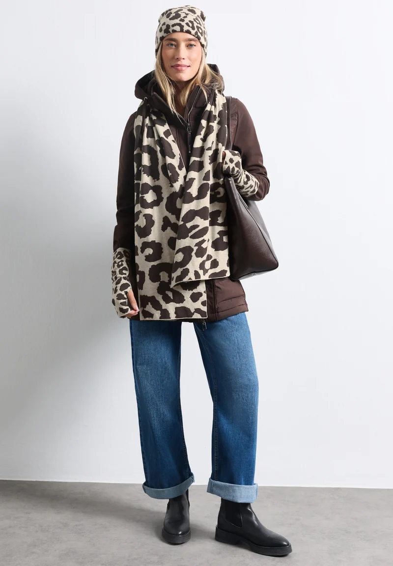 OP_Longscarf_Leo Fine Knit Set, auburn brown