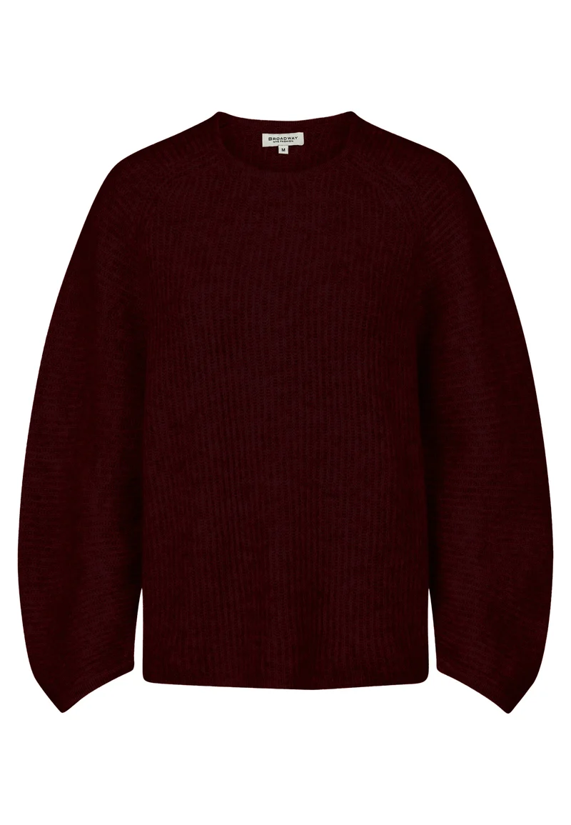 SWEATER, BURGUNDY MELANGE