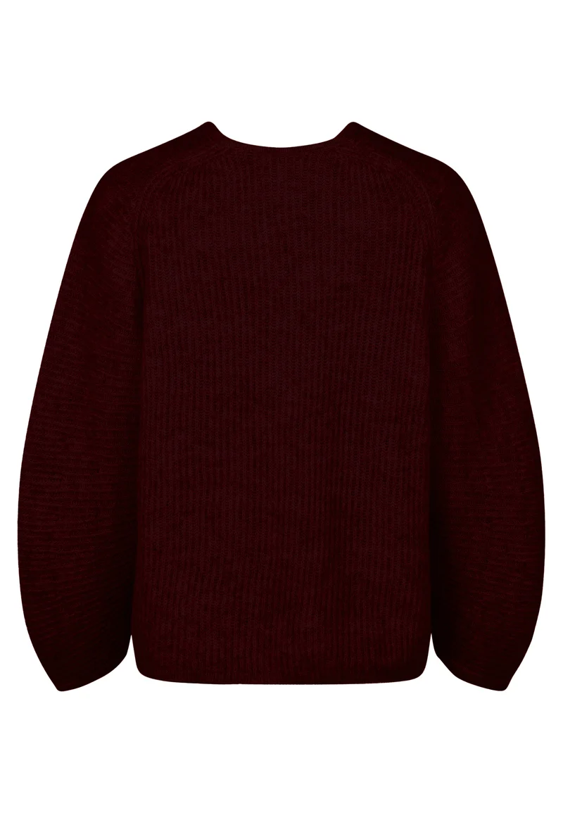 SWEATER, BURGUNDY MELANGE