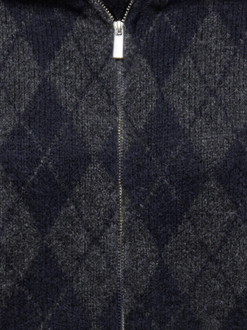 ONLMAROON LS ZIP COLLAR CARDIGAN KN, Night Sky/Mel/DGM