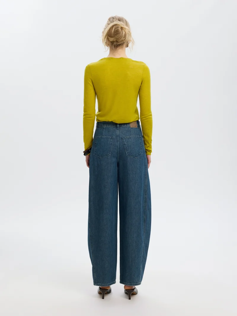 SLWVENDY LS KNIT WOOL O-NECK NOOS, Avocado Oil