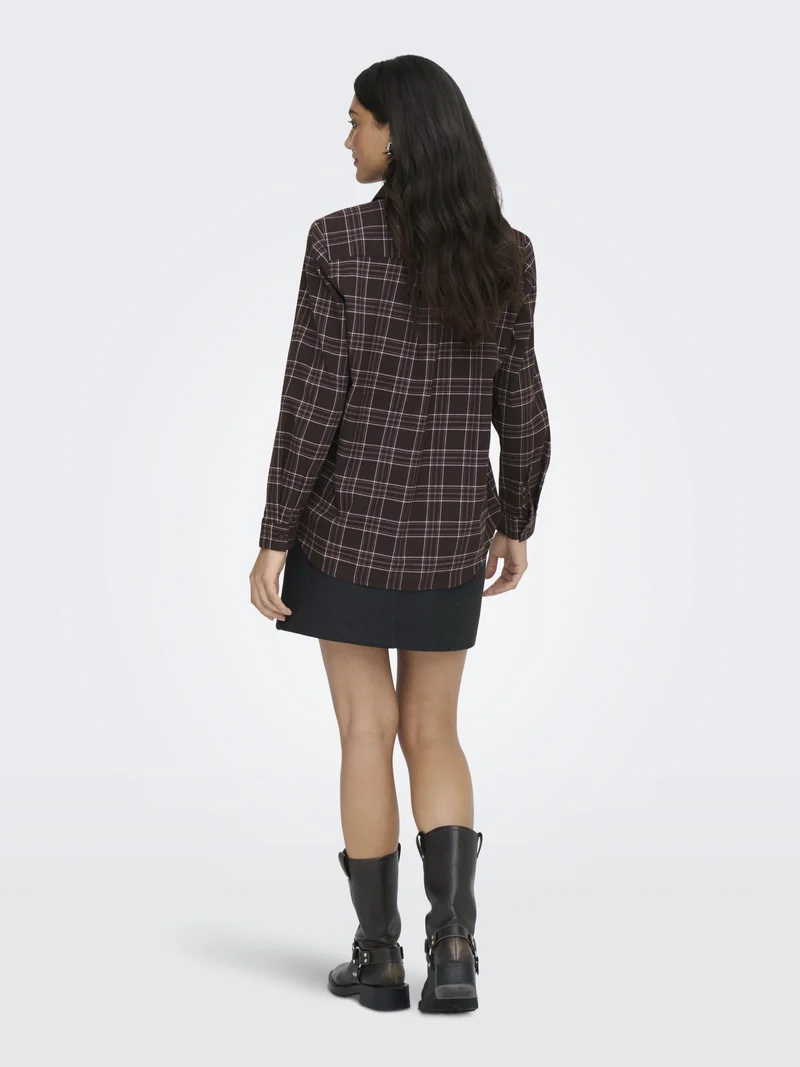 ONLWREN CHECK SHIRT WVN, Black/Checked forge