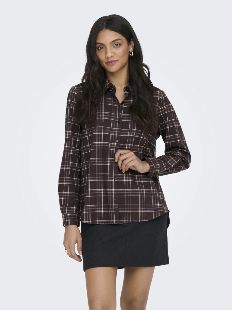 ONLWREN CHECK SHIRT WVN, Black/Checked forge