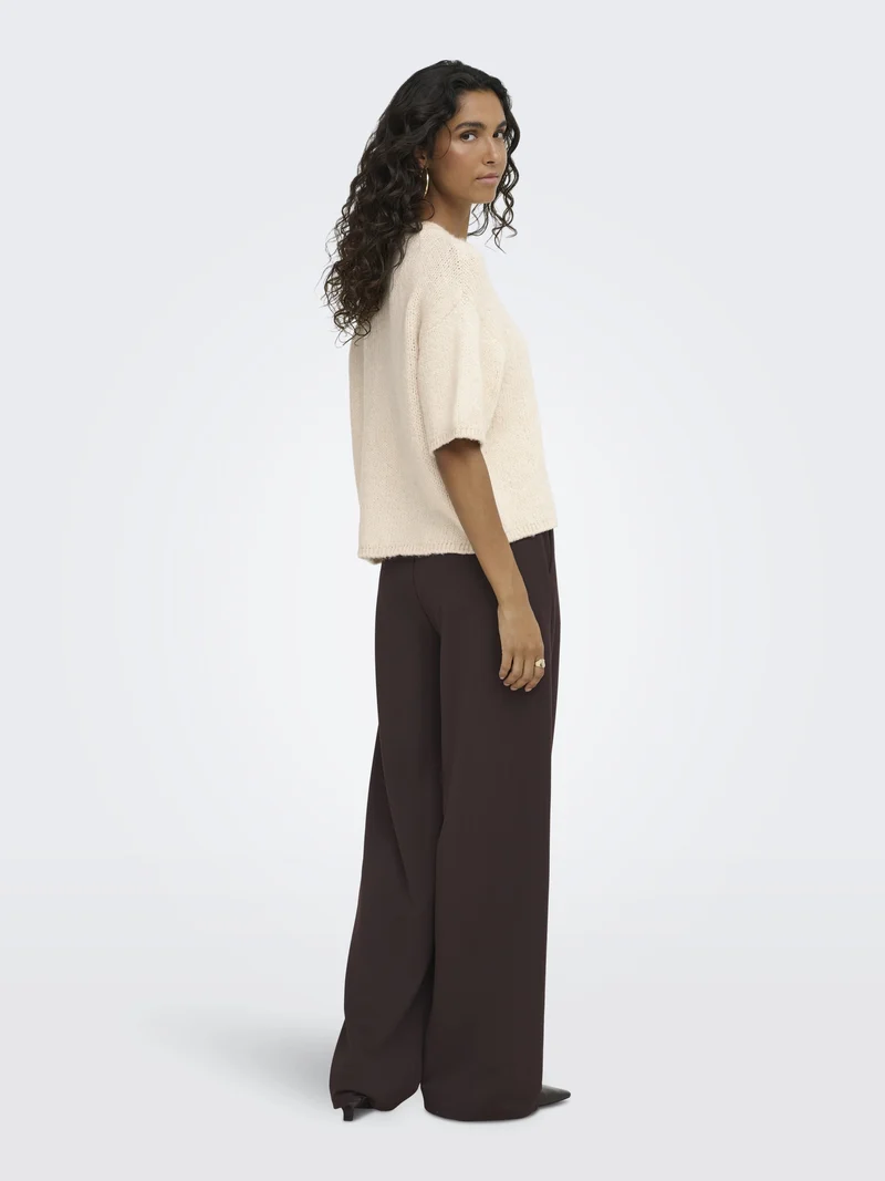 JDYDICTE S/S PULL O-NECK KNT NOOS, Birch