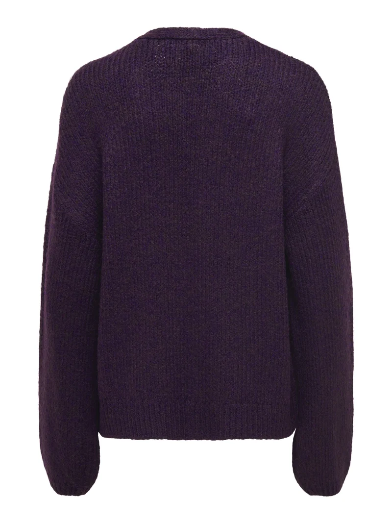 JDYDINEA L/S CARDIGAN KNT NOOS, Plum Perfect