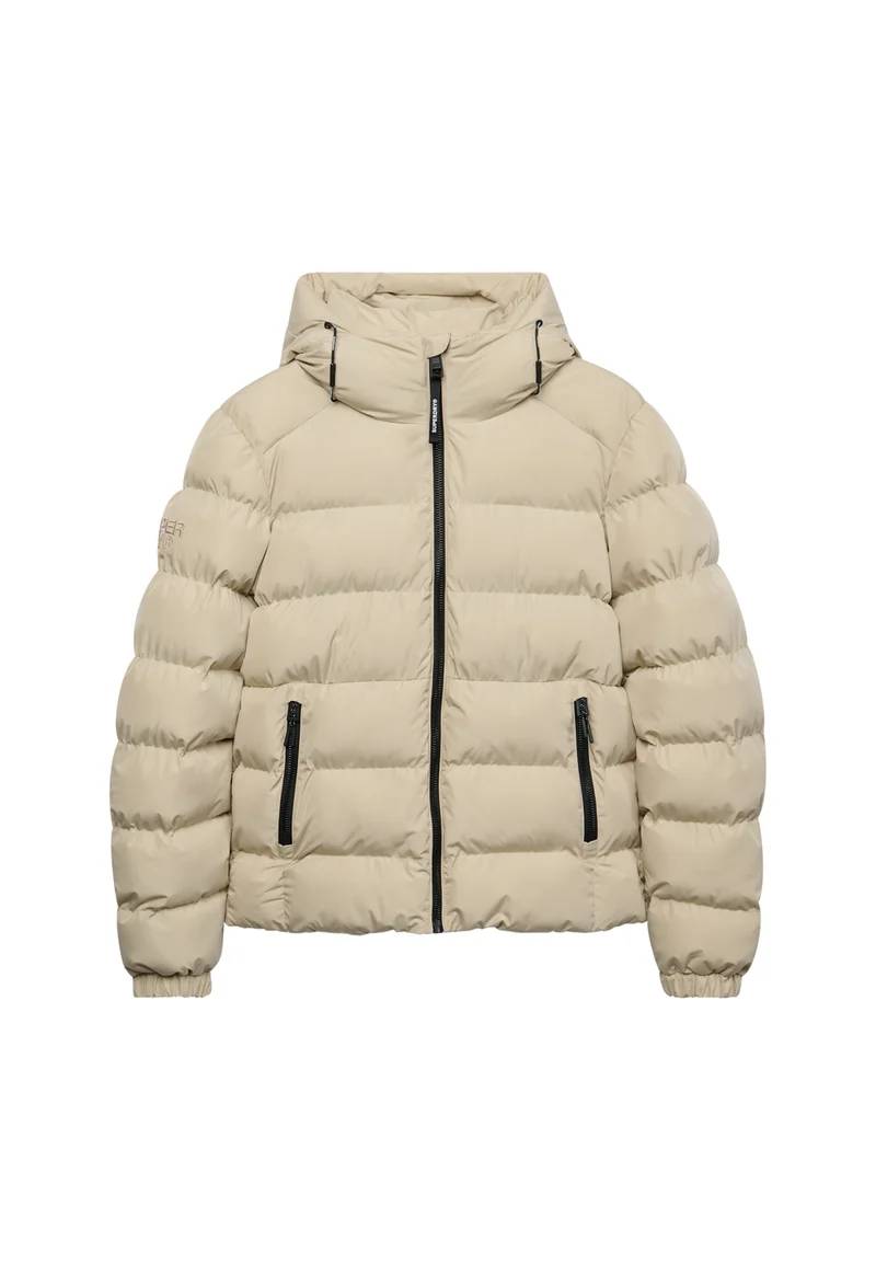 HOODED SPORTS PUFFER JACKET, Climbing Chalk