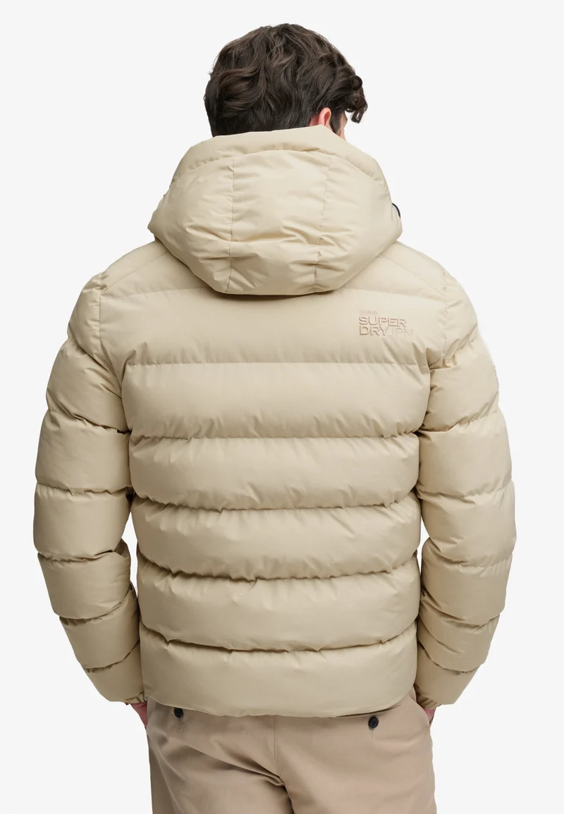 HOODED SPORTS PUFFER JACKET, Climbing Chalk