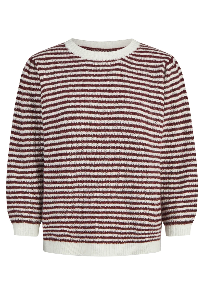 SWEATER, BURGUNDY STRIPE