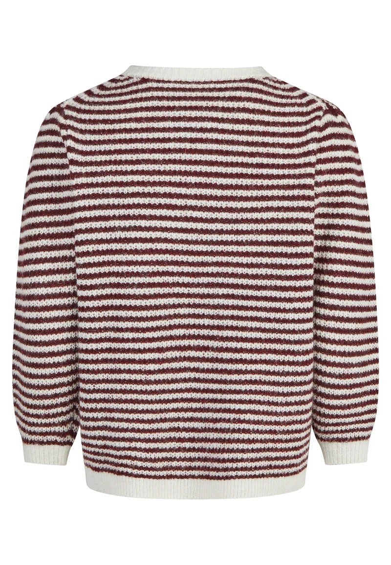SWEATER, BURGUNDY STRIPE