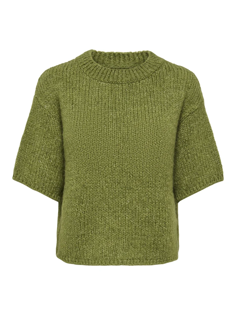 JDYDICTE S/S PULL O-NECK KNT NOOS, Fern