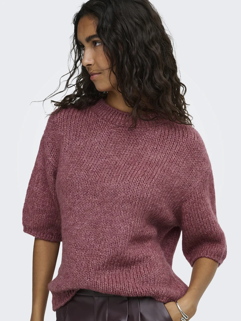 JDYDICTE S/S PULL O-NECK KNT NOOS, Deco Rose