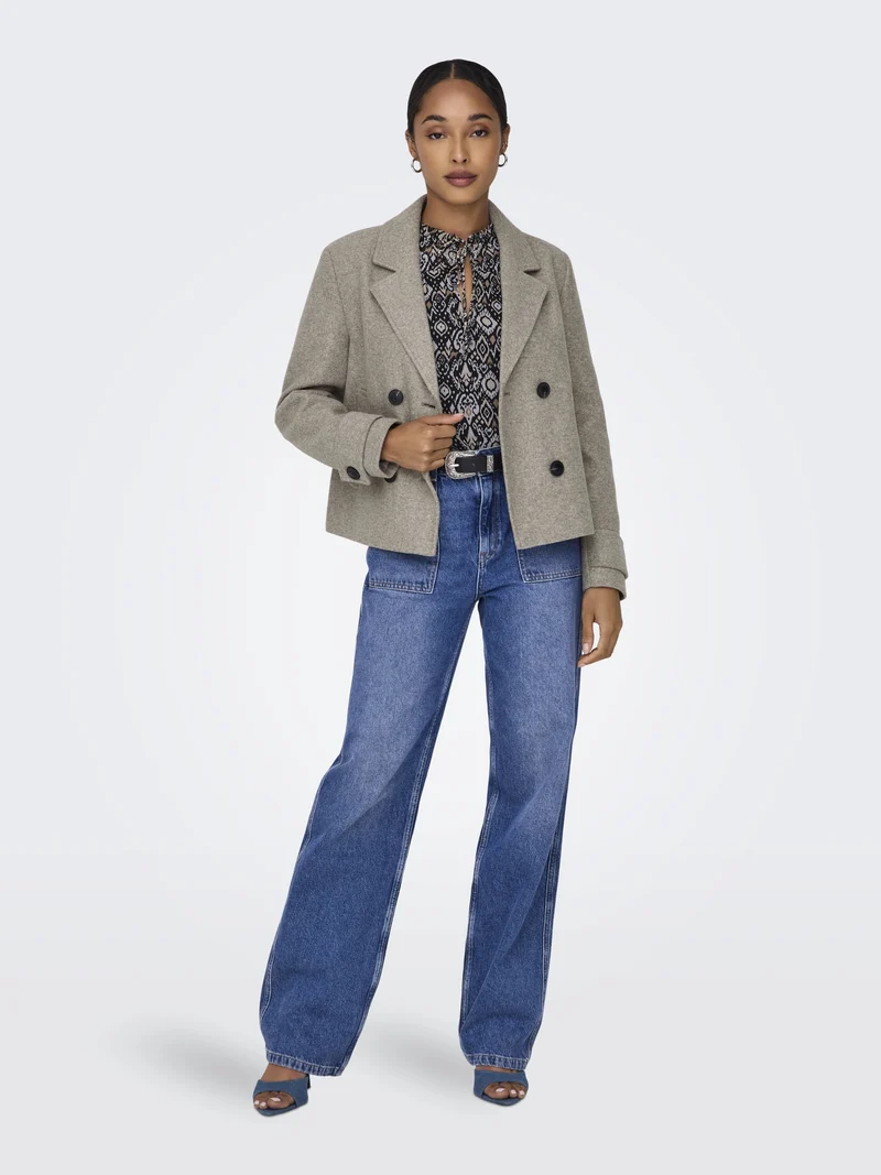 ONLFREJA SHORT DB JACKET OTW NOOS, Mocha Meringue/MELANGE
