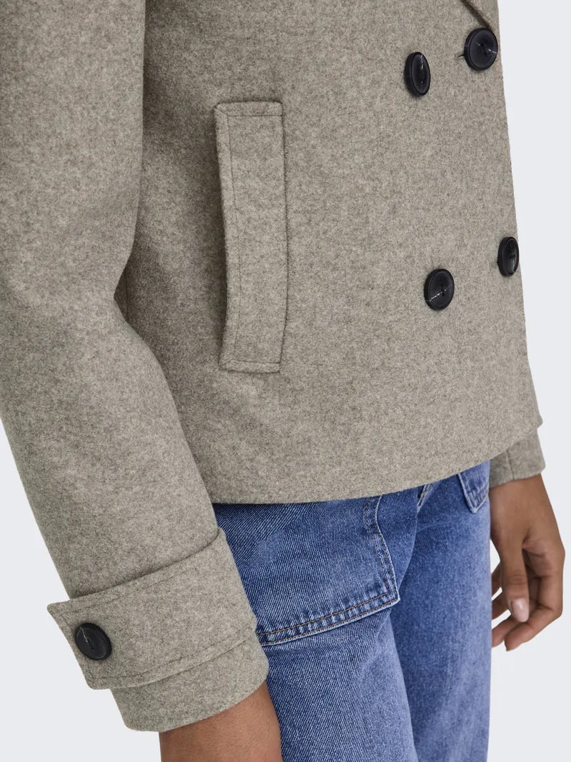 ONLFREJA SHORT DB JACKET OTW NOOS, Mocha Meringue/MELANGE
