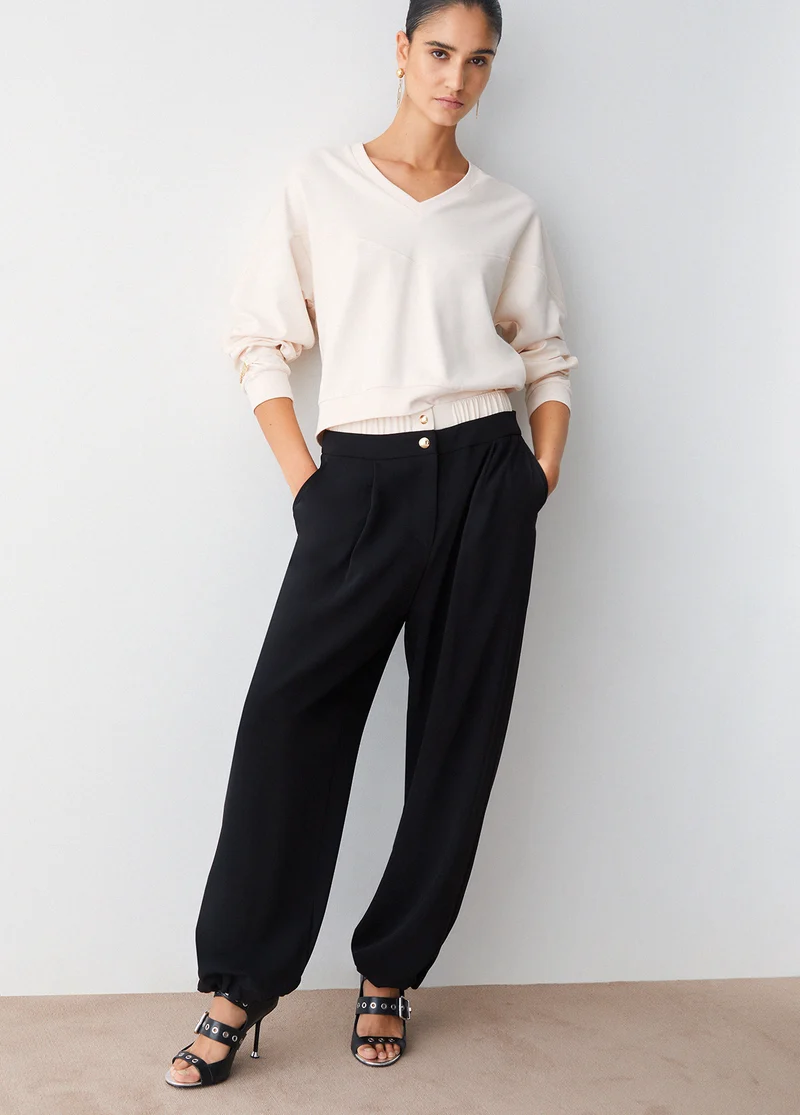 Trousers with Double Waistband