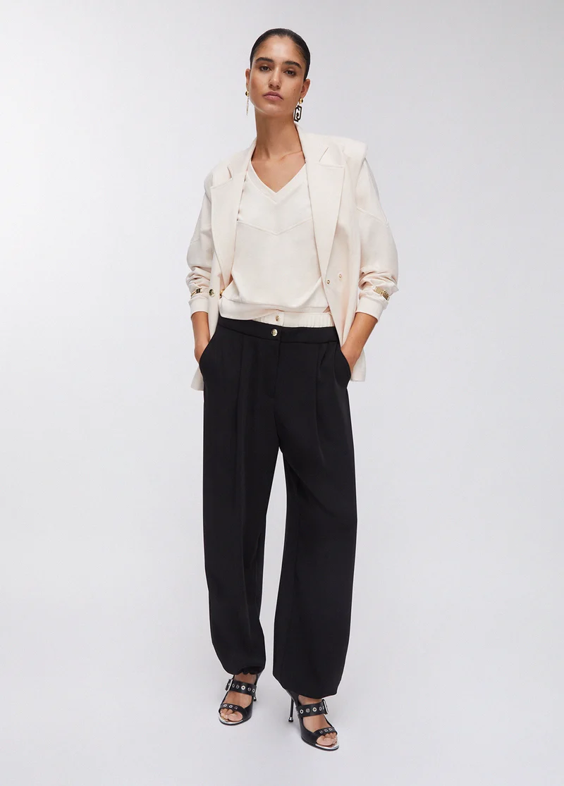 Trousers with Double Waistband