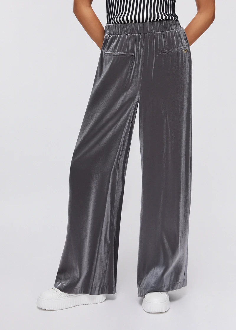 Laminated Flared Trousers