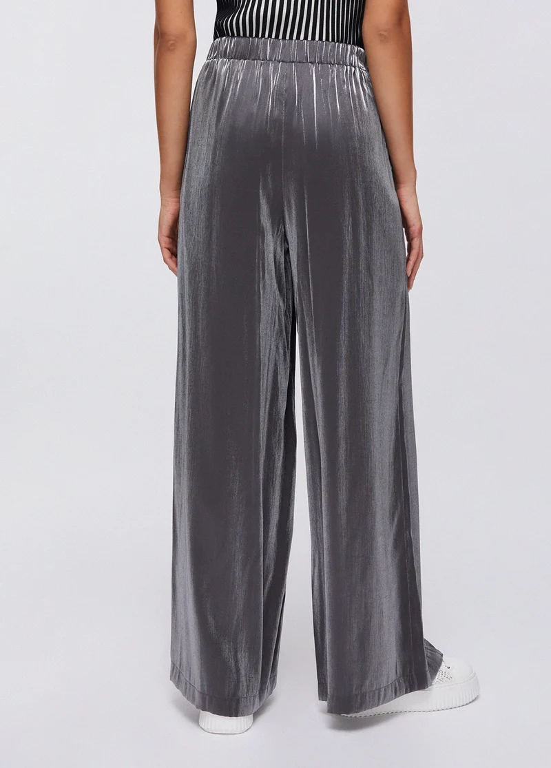 Laminated Flared Trousers