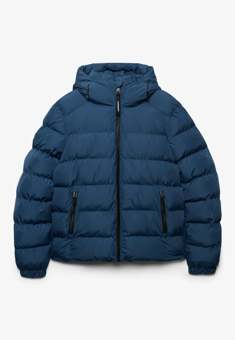 HOODED SPORTS PUFFER JACKET, Altitude Blue