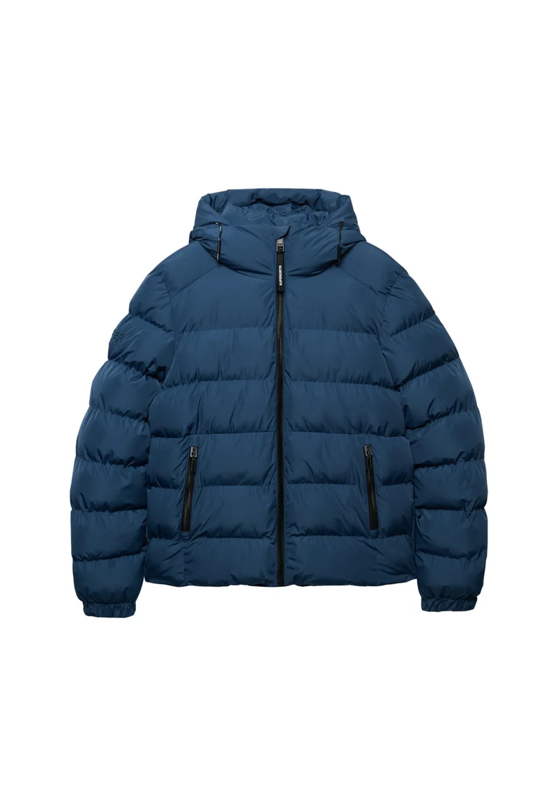 HOODED SPORTS PUFFER JACKET, Altitude Blue