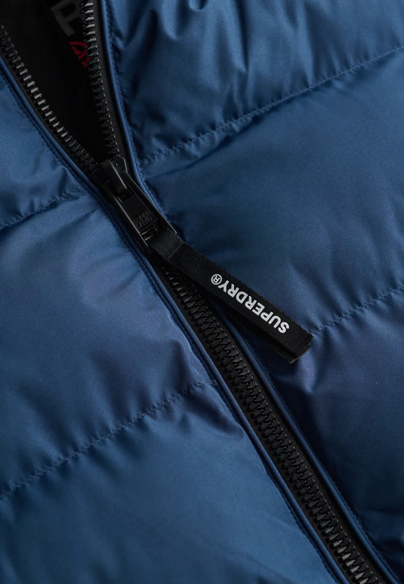 HOODED SPORTS PUFFER JACKET, Altitude Blue