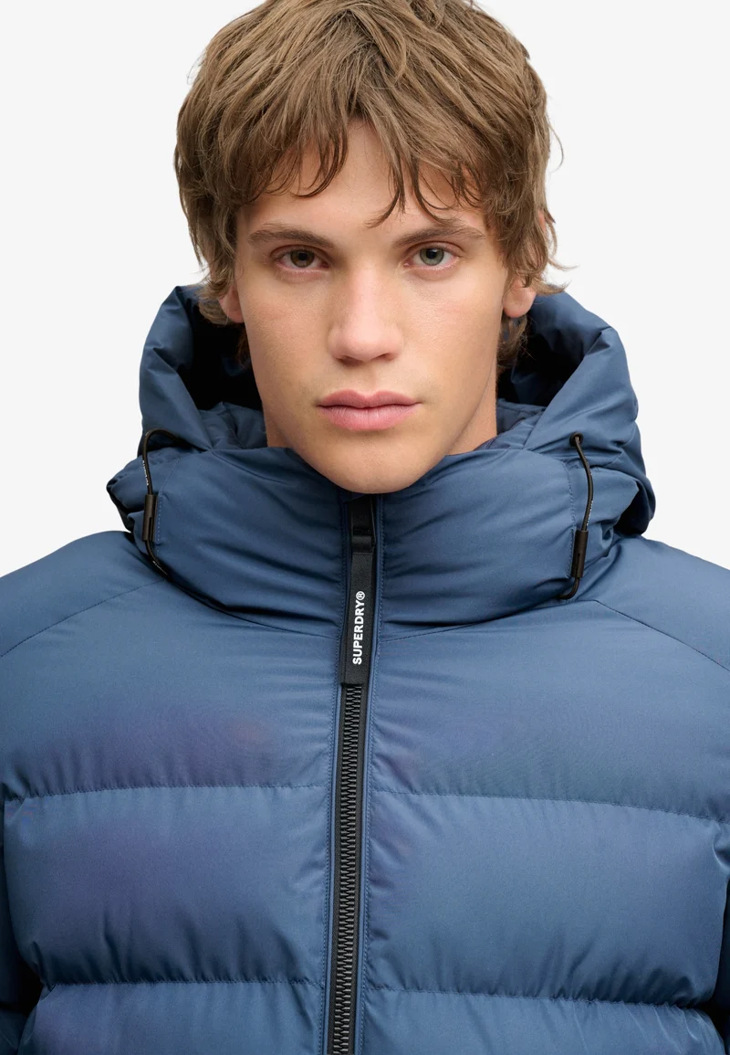 HOODED SPORTS PUFFER JACKET, Altitude Blue