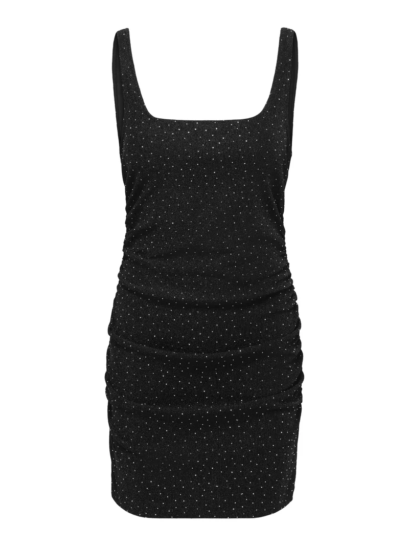 JDYKALA S/L SEQUIN SHORT DRESS JRS, Black/SILVER STONES