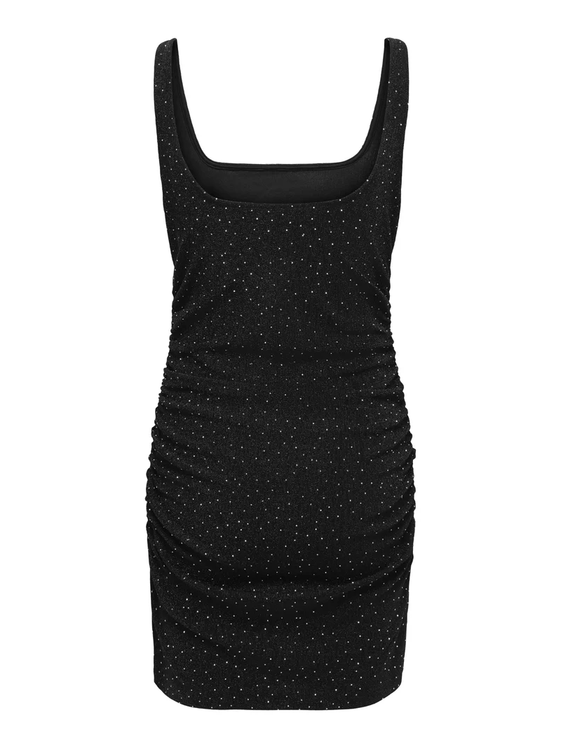 JDYKALA S/L SEQUIN SHORT DRESS JRS, Black/SILVER STONES