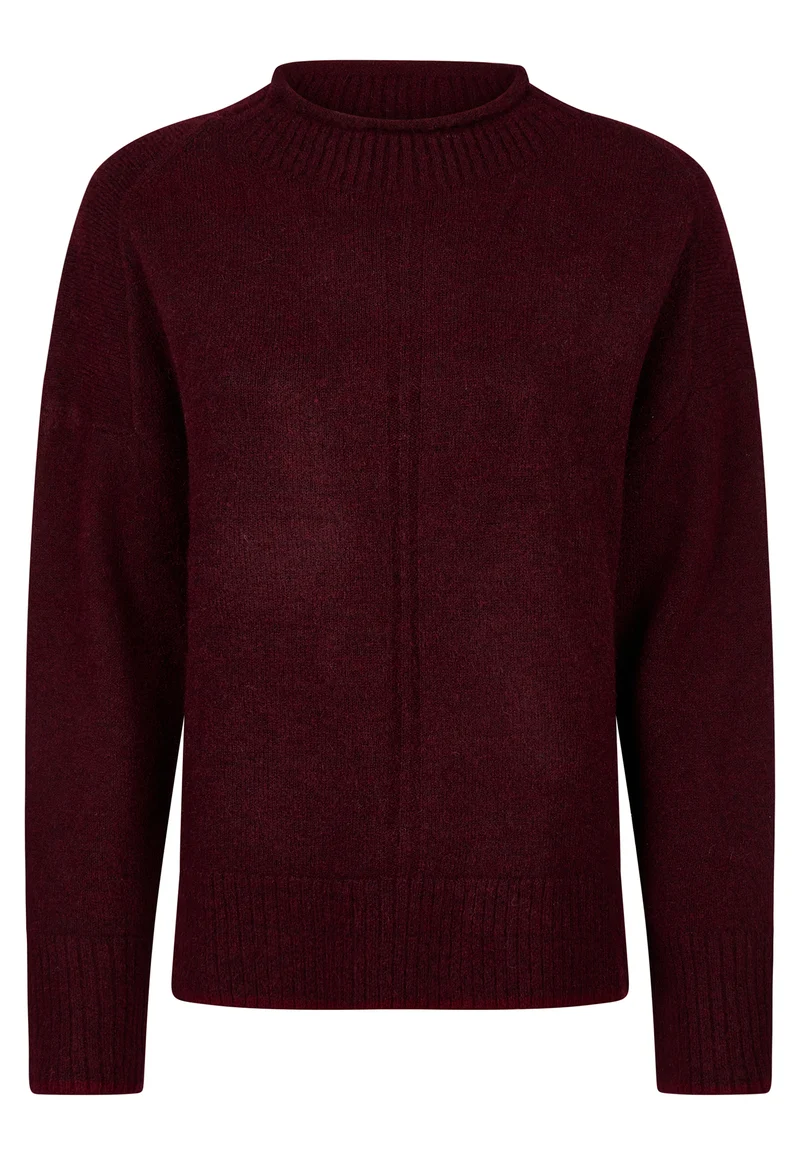 SWEATER, BURGUNDY MELANGE