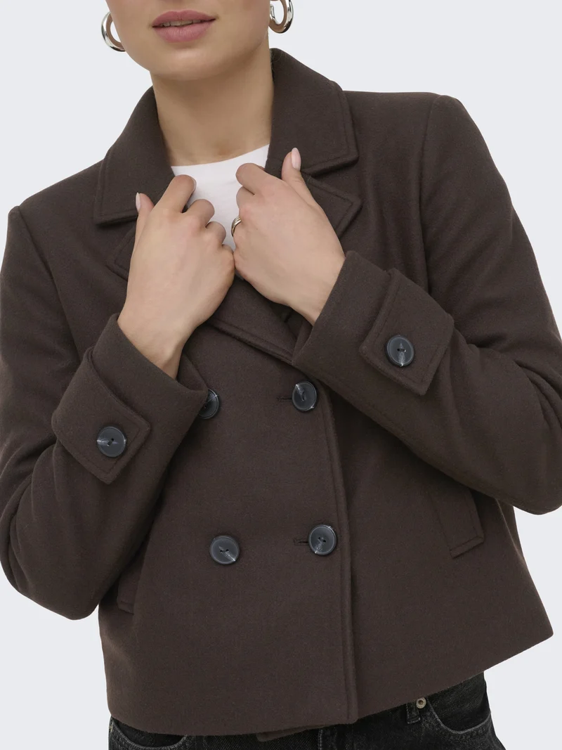 ONLFREJA SHORT DB JACKET OTW NOOS, Hot Fudge/MELANGE
