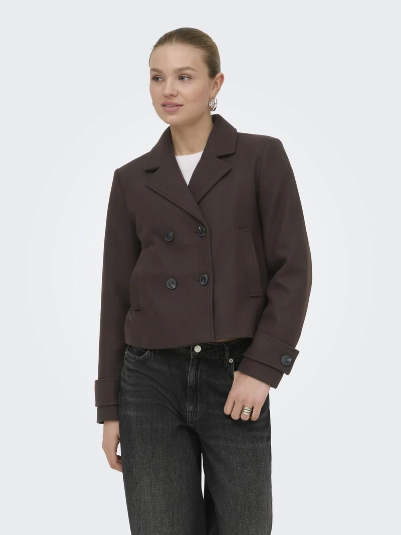 ONLFREJA SHORT DB JACKET OTW NOOS, Hot Fudge/MELANGE