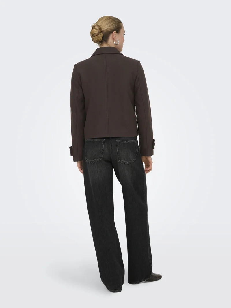 ONLFREJA SHORT DB JACKET OTW NOOS, Hot Fudge/MELANGE