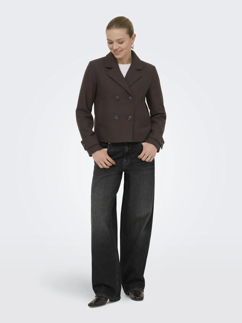 ONLFREJA SHORT DB JACKET OTW NOOS, Hot Fudge/MELANGE