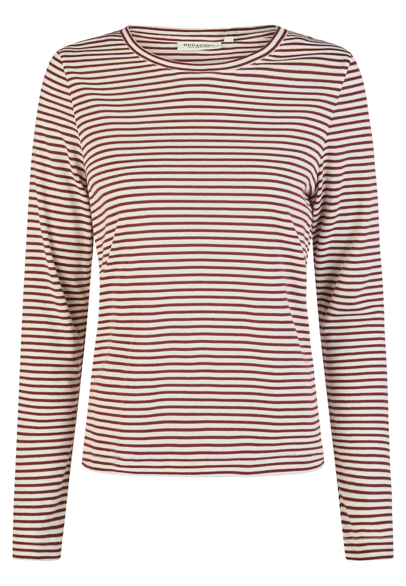 T-SHIRT, BURGUNDY STRIPE