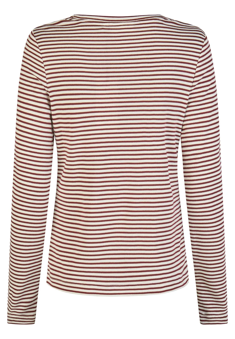 T-SHIRT, BURGUNDY STRIPE
