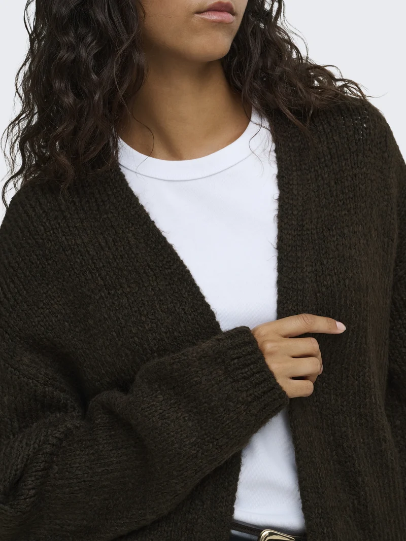 JDYDINEA L/S CARDIGAN KNT NOOS, Chocolate Torte