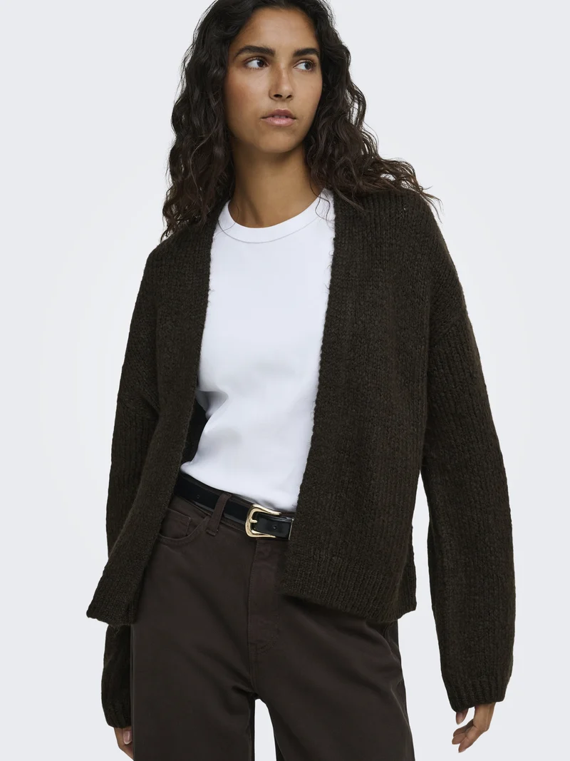 JDYDINEA L/S CARDIGAN KNT NOOS, Chocolate Torte