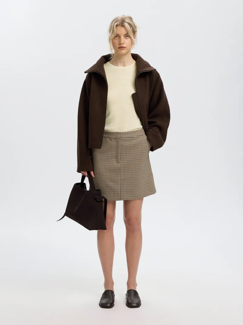 SLWVENDY LS KNIT WOOL O-NECK NOOS, Birch