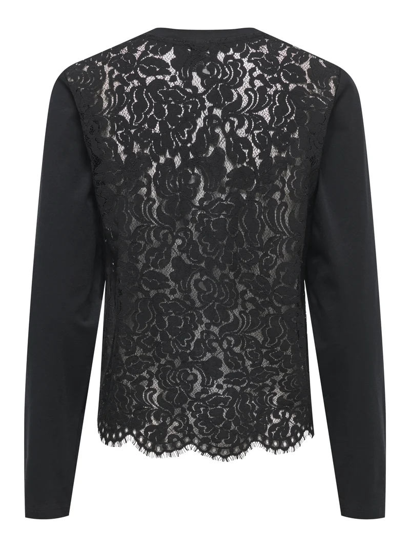 ONLLANIA L/S LACE TOP CS JRS, Black