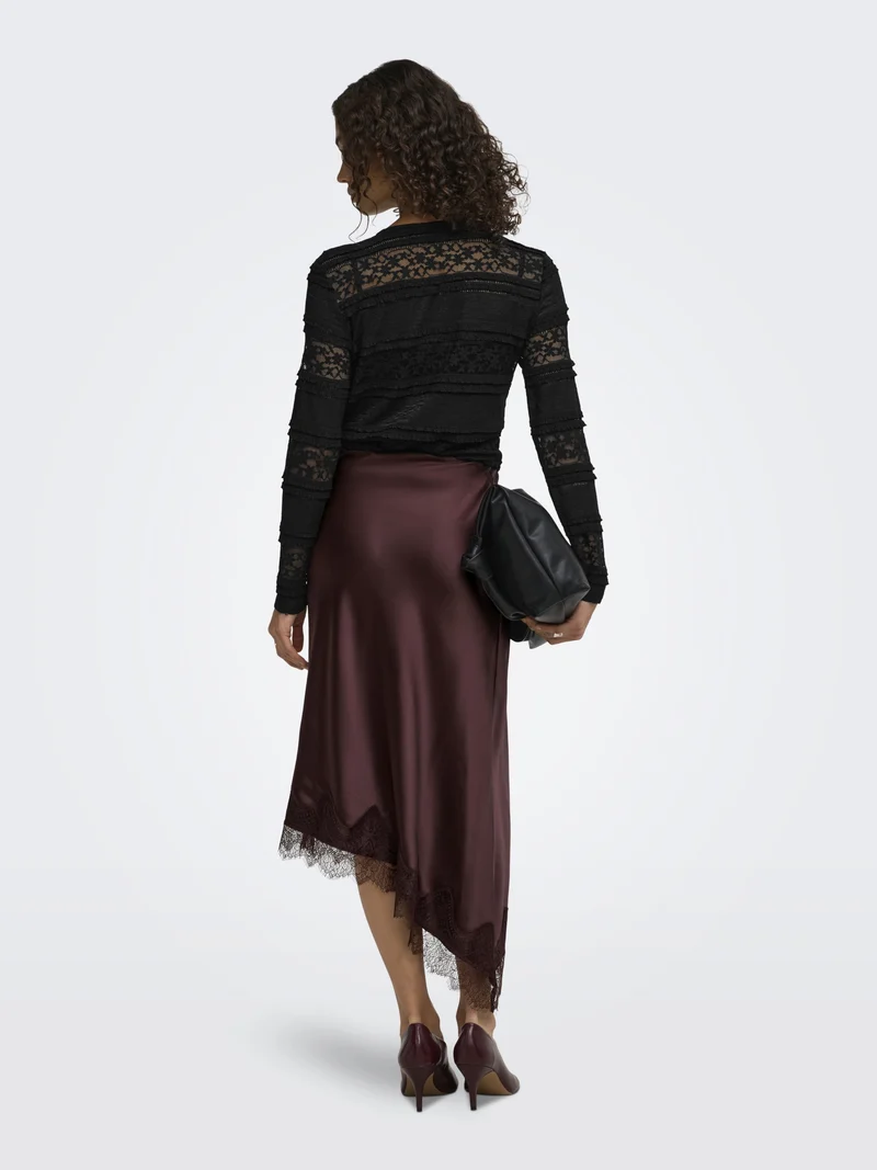 JDYSARAH L/S LACE TOP JRS NOOS, Black